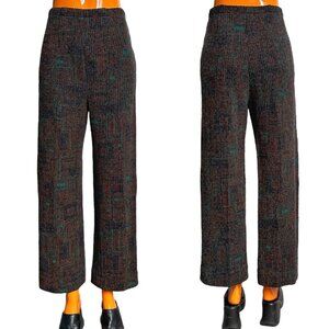 70s vintage highwaisted sweater pants ribbed wool abstract geometric pattern